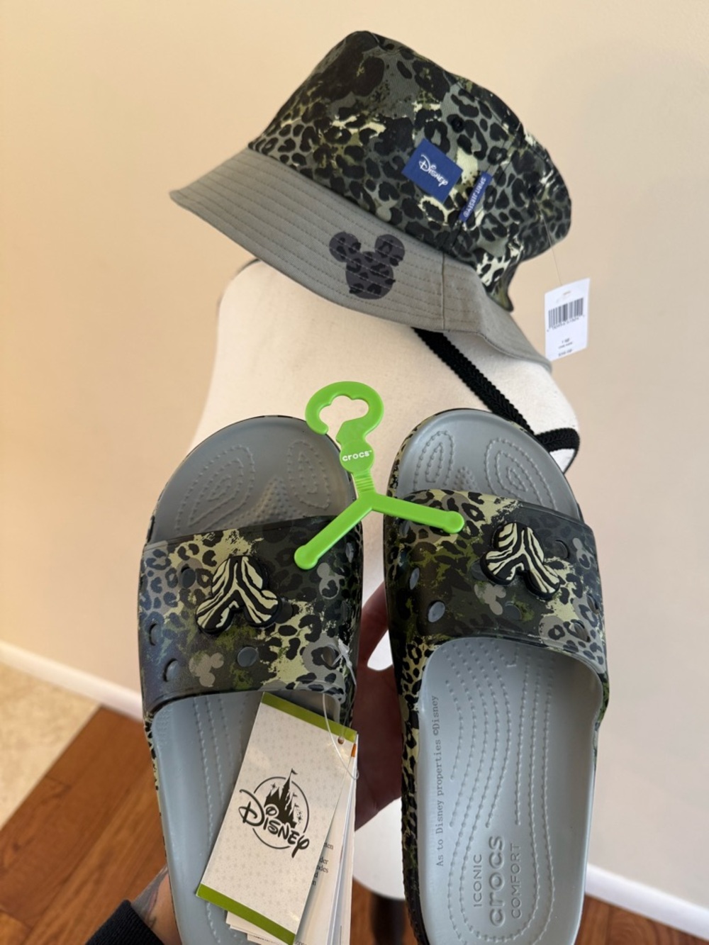 Disney Parks Mickey Mouse Animal Print Spirit Jersey Bucket Hat & Matching Crocs - Picture 3 of 5